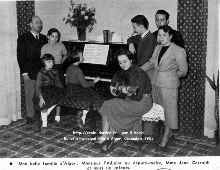 Une belle famille d'Alger, monsieur l'adjoint au député-maire, mme Jean Ceccaldi et leurs six enfants