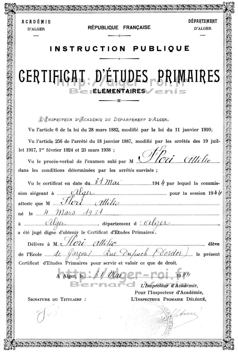 Certificat d'études primaires