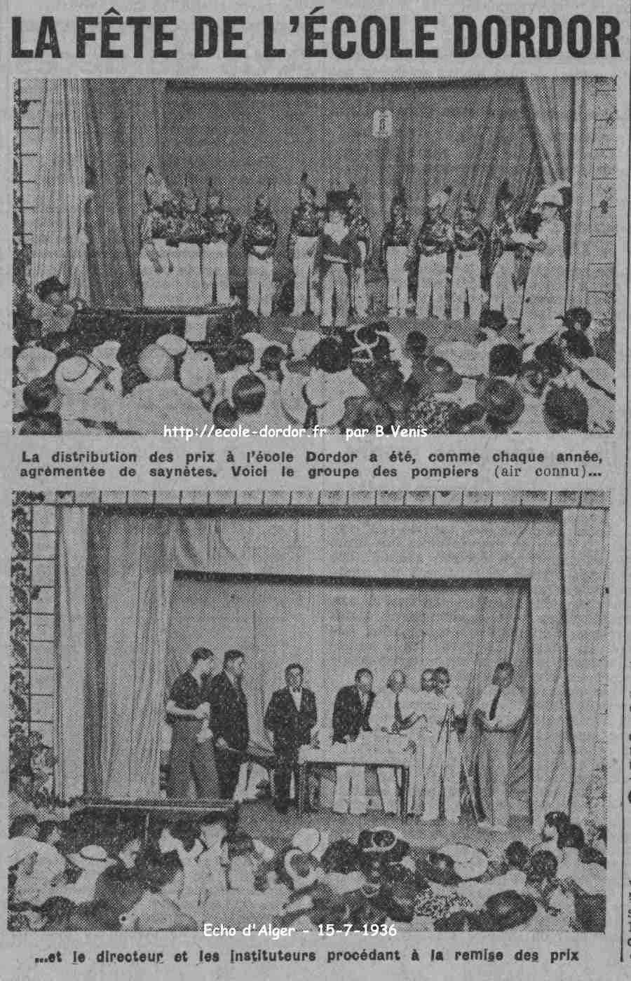 dordor,fete de l'ecole avec remise des prix en 1936