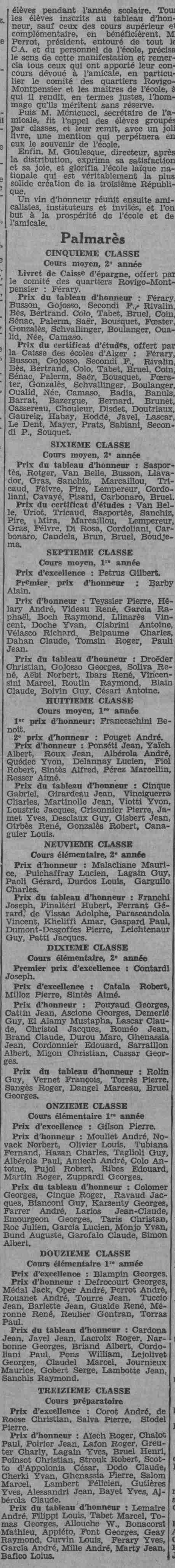 distribution de prix ...en 1935